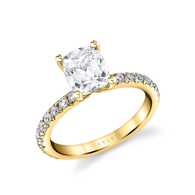 Cushion Cut Classic Engagement Ring - Vanessa