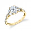 Oval Cut Unique Three Stone Engagement Ring - Bernice