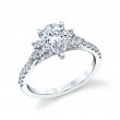Pear Cut Classic Engagement Ring with Side Stones - Bethany