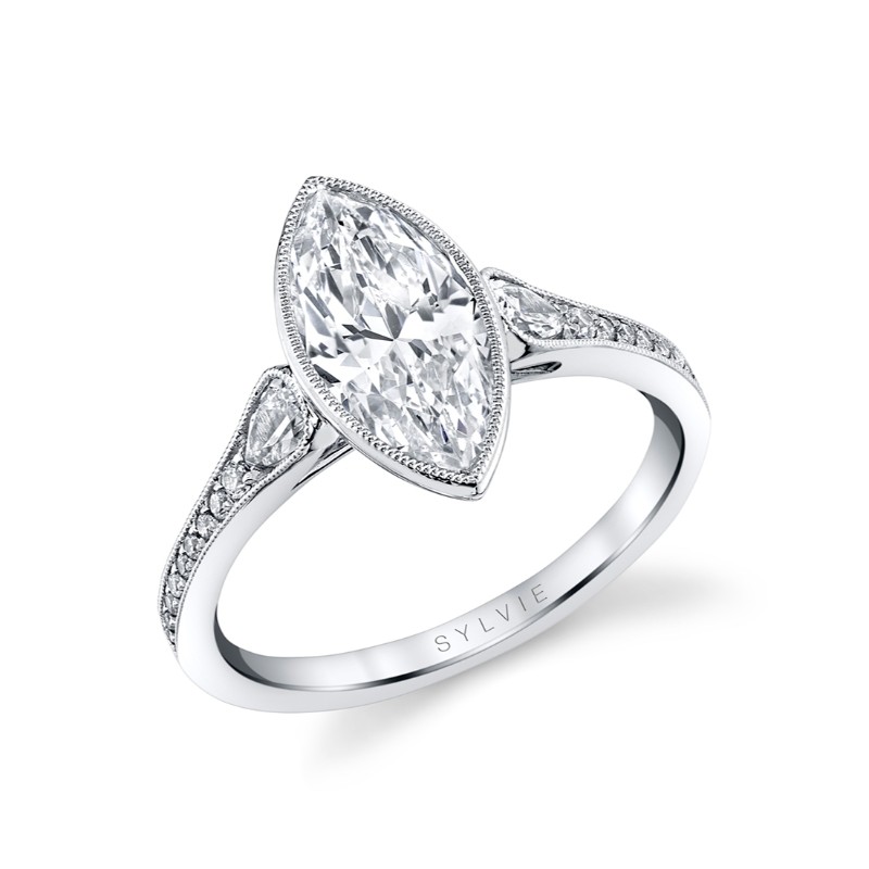 Marquise Cut Vintage Engagement Ring - Brianna
