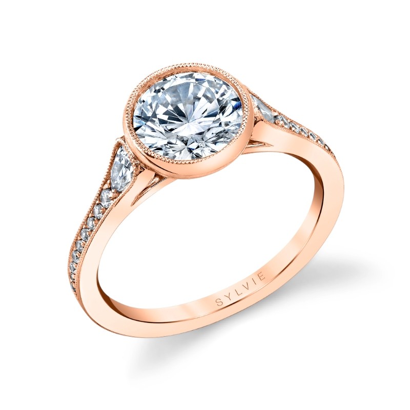 Round Cut Vintage Engagement Ring - Brianna