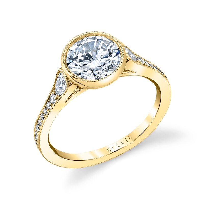 Round Cut Vintage Engagement Ring - Brianna