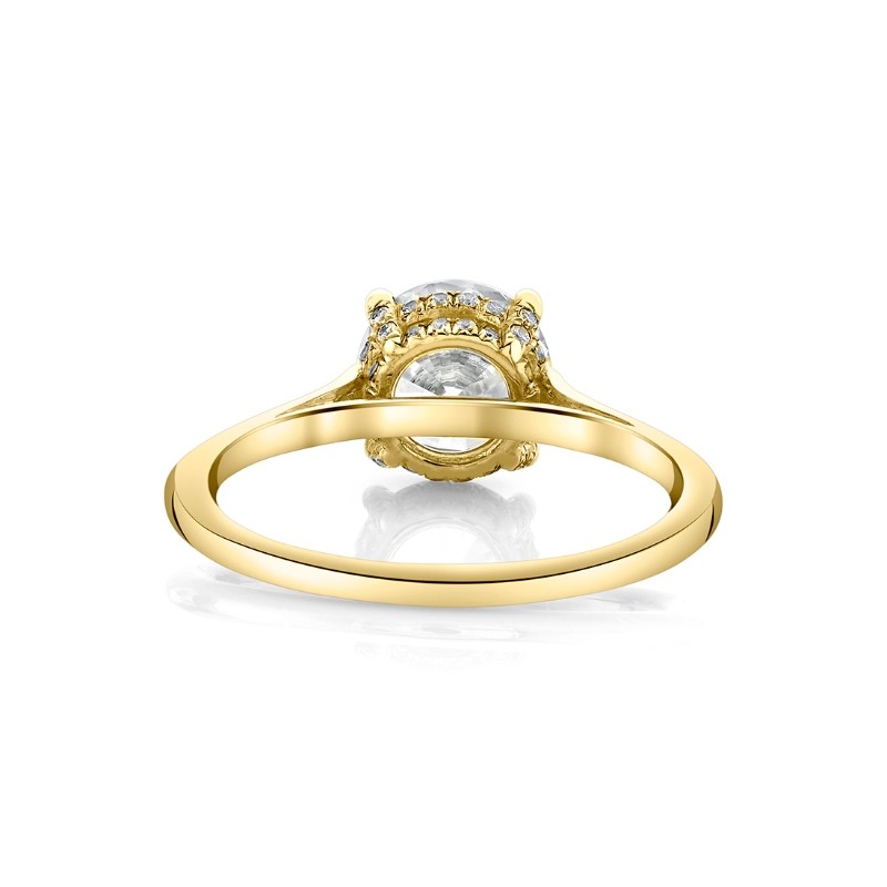 Round Cut Solitaire Hidden Halo Engagement Ring - Carter