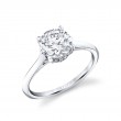 Round Cut Solitaire Hidden Halo Engagement Ring - Carter