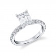 Emerald Cut Classic Wide Band Engagement Ring - Querida
