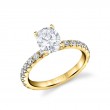 Oval Cut Classic Wide Band Engagement Ring - Querida
