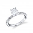 Oval Cut Classic Wide Band Engagement Ring - Querida