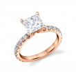 Princess Cut Classic Wide Band Engagement Ring - Querida