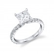 Princess Cut Classic Wide Band Engagement Ring - Querida