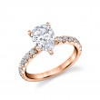 Pear Shaped Classic Wide Band Engagement Ring - Querida