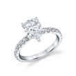 Pear Shaped Classic Wide Band Engagement Ring - Querida