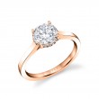 Round Cut Solitaire Hidden Halo Engagement Ring - Camden
