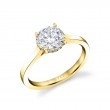 Round Cut Solitaire Hidden Halo Engagement Ring - Camden
