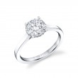 Round Cut Solitaire Hidden Halo Engagement Ring - Camden