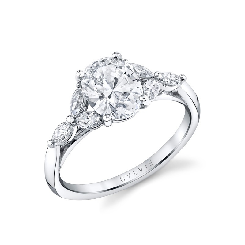 Oval Cut Multi Marquise Engagement Ring - Dawsyn