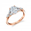 Oval Cut Multi Side Stone Engagement Ring - Daylin