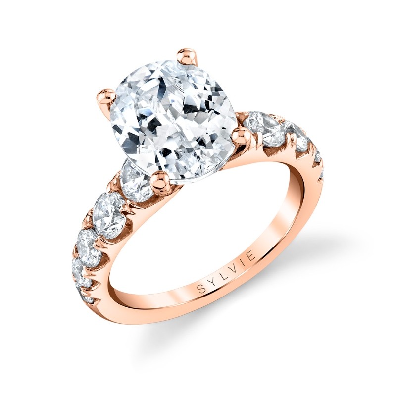 Oval Cut Thick Classic Engagement Ring - Darla