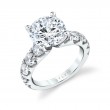 Round Cut Thick Classic Engagement Ring - Darlene