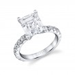 Emerald Cut Classic Wide Band Engagement Ring - Marlise