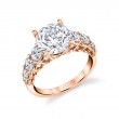 Round Cut Thick Diamond Band Engagement Ring - Collins