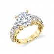 Round Cut Thick Classic Engagement Ring - Constance