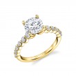 Round Cut Single Prong Engagement Ring - Clover