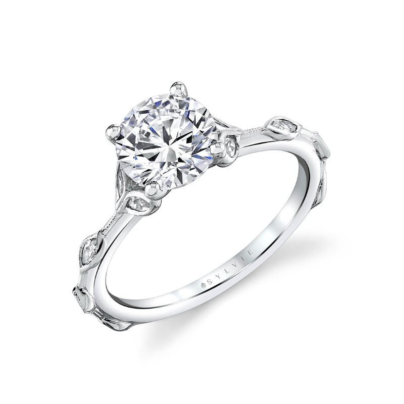 Tulira Diamond Petal and Leaf Engagement Ring - Paloma