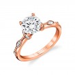 Tulira Bezel Petal and Leaf Engagement Ring - Opal