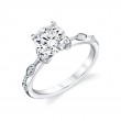 Tulira Bezel Petal and Leaf Engagement Ring - Opal