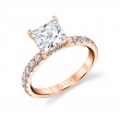 Princess Cut Classic Wide Band Engagement Ring - Malencia