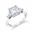 Emerald Cut Unique Three Stone Engagement Ring - Teresia