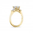 Round Cut Three Stone Engagement Ring with Baguettes - Nicolette