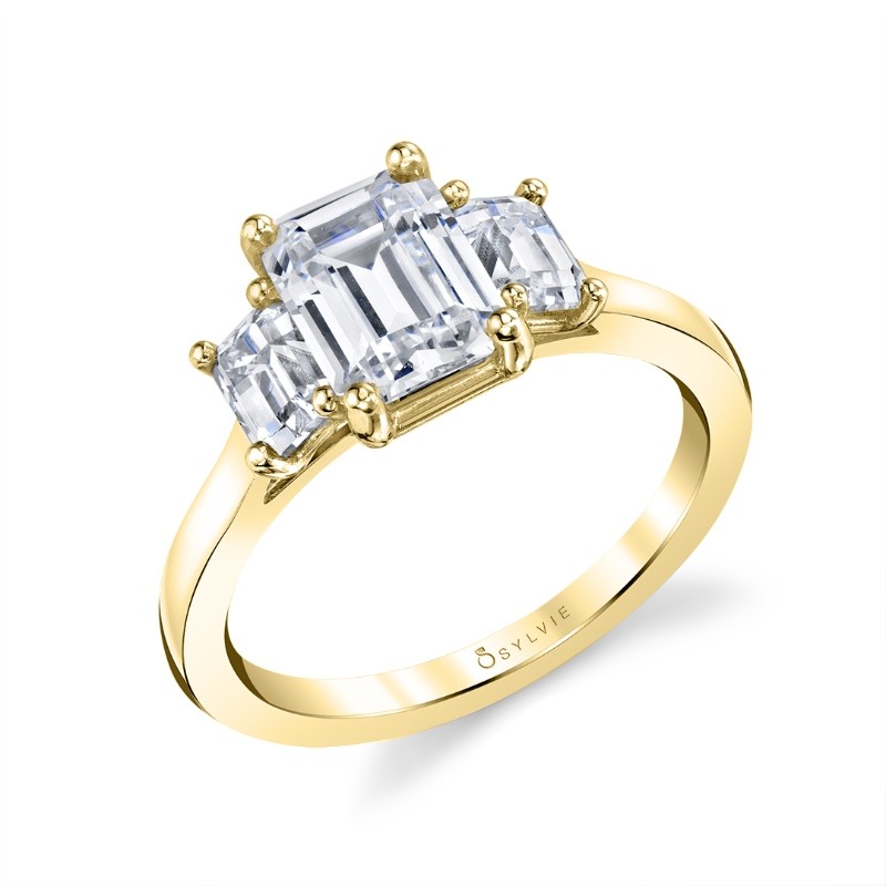 Three Stone Engagement Ring - Gigi