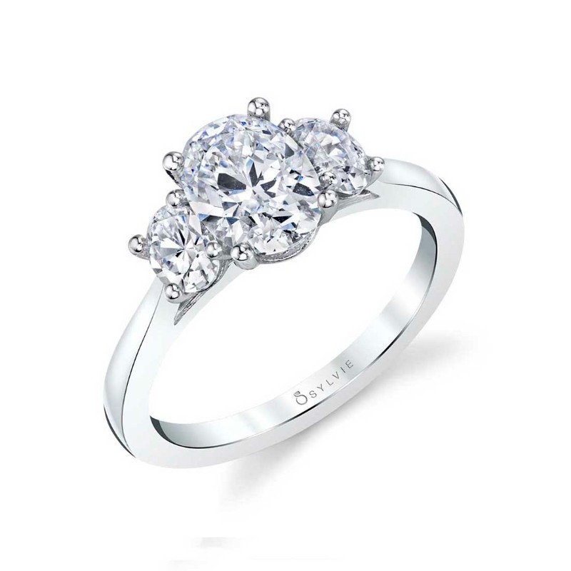 Three Stone Pear Engagement Ring - Guinevere