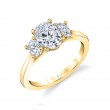 Three Stone Pear Engagement Ring - Guinevere