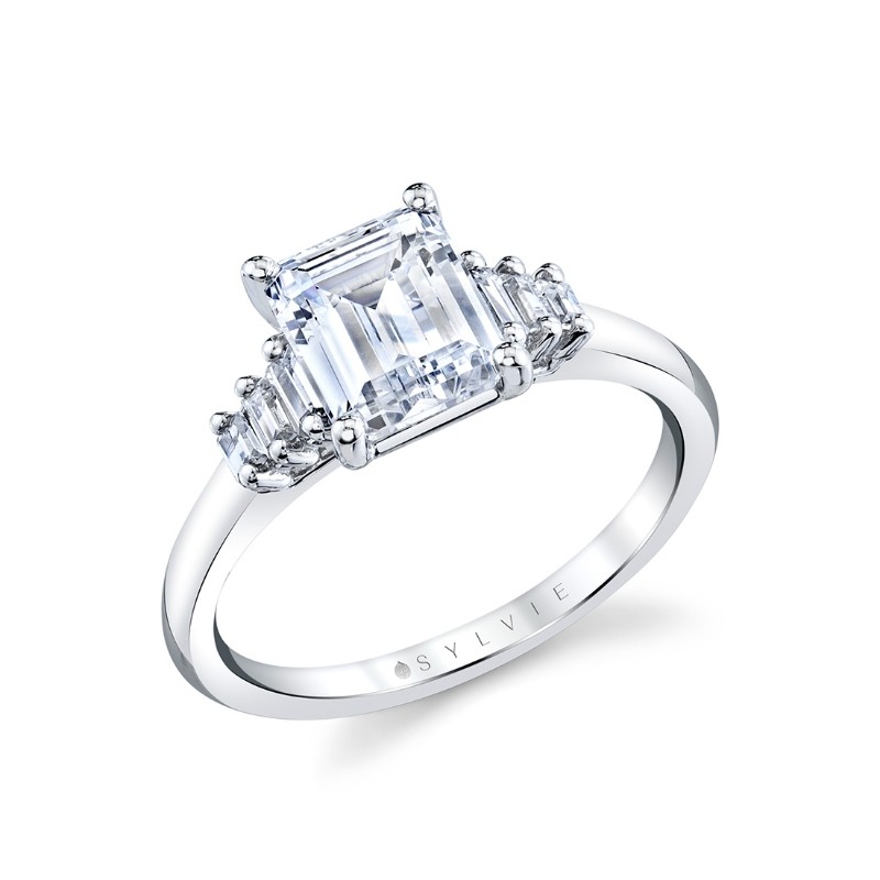 Emerald Cut Seven Stone Engagement Ring - Willa