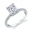 Emerald Cut Classic Hidden Halo Engagement Ring - Perri