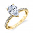 Pear Cut Classic Hidden Halo Engagement Ring - Perri