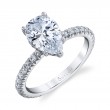 Pear Cut Classic Hidden Halo Engagement Ring - Perri