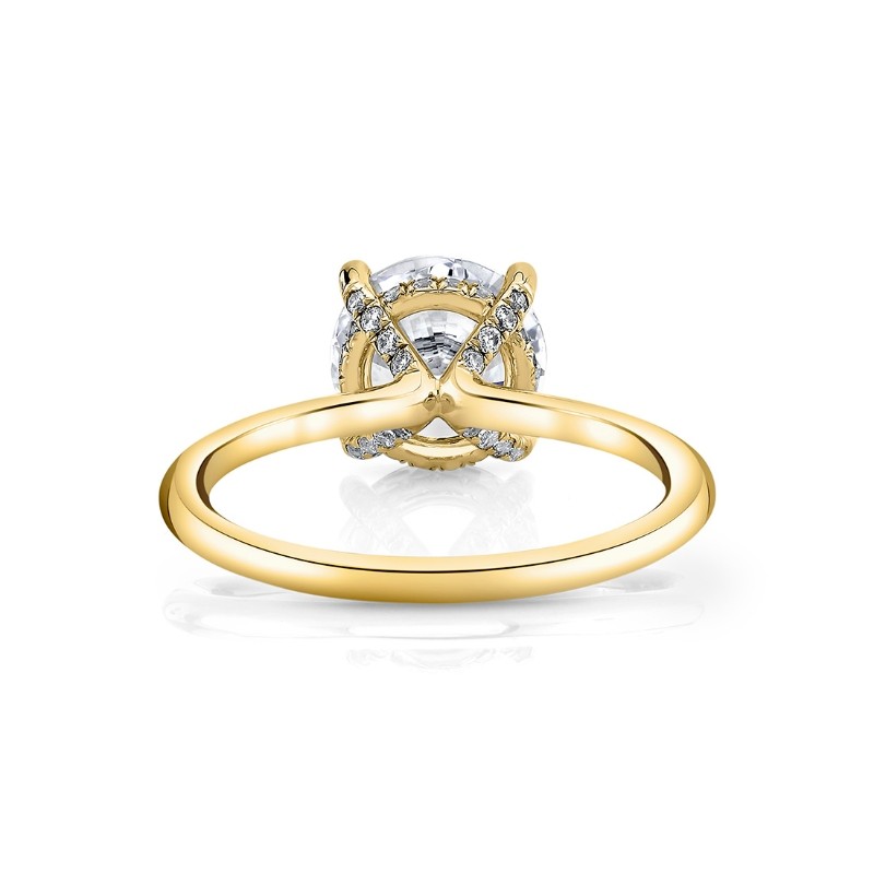 Round Cut Hidden Halo Engagement Ring - Melany
