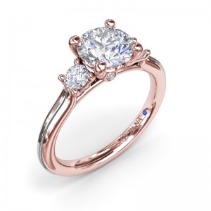 Two-Toned Round Diamond Engagement Ring
