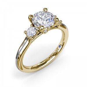 Two-Toned Round Diamond Engagement Ring