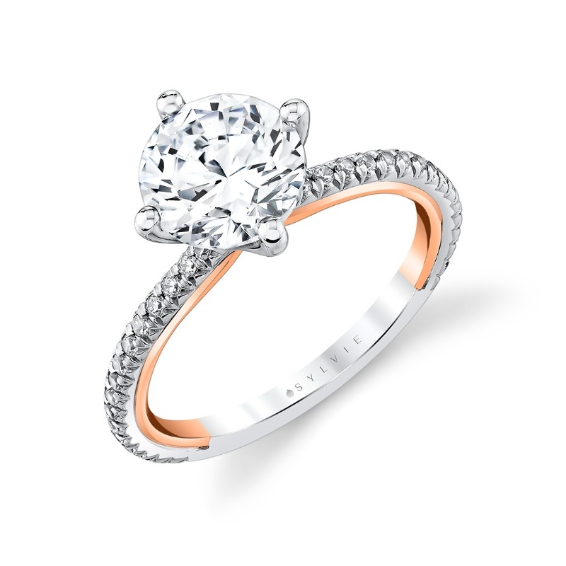 Iconelle Compass Set Two Tone Engagement Ring - Sloane
