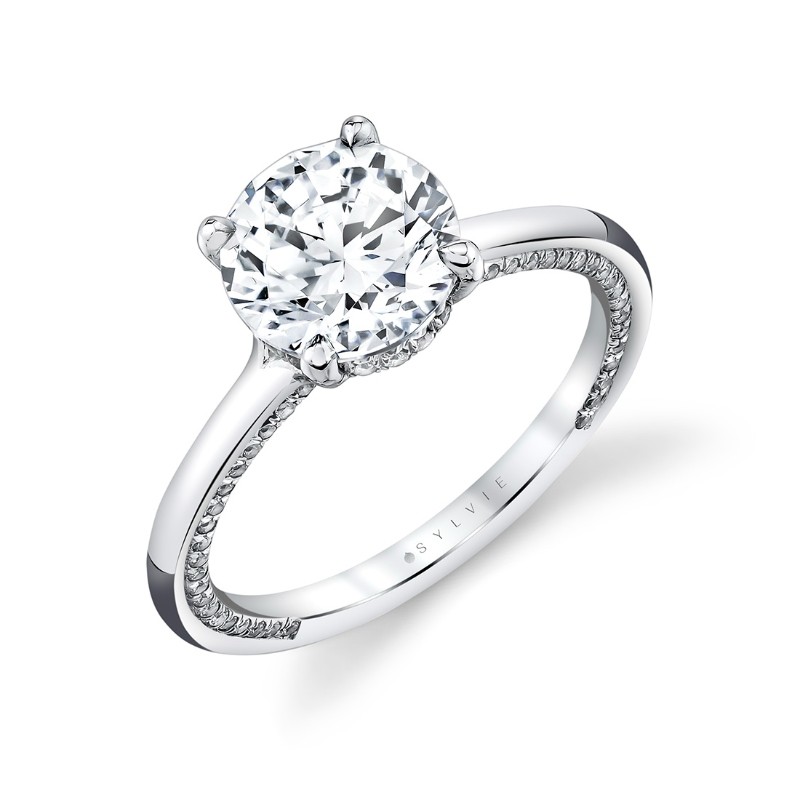 Iconelle Solitaire Hidden Halo Engagement Ring - Tilda
