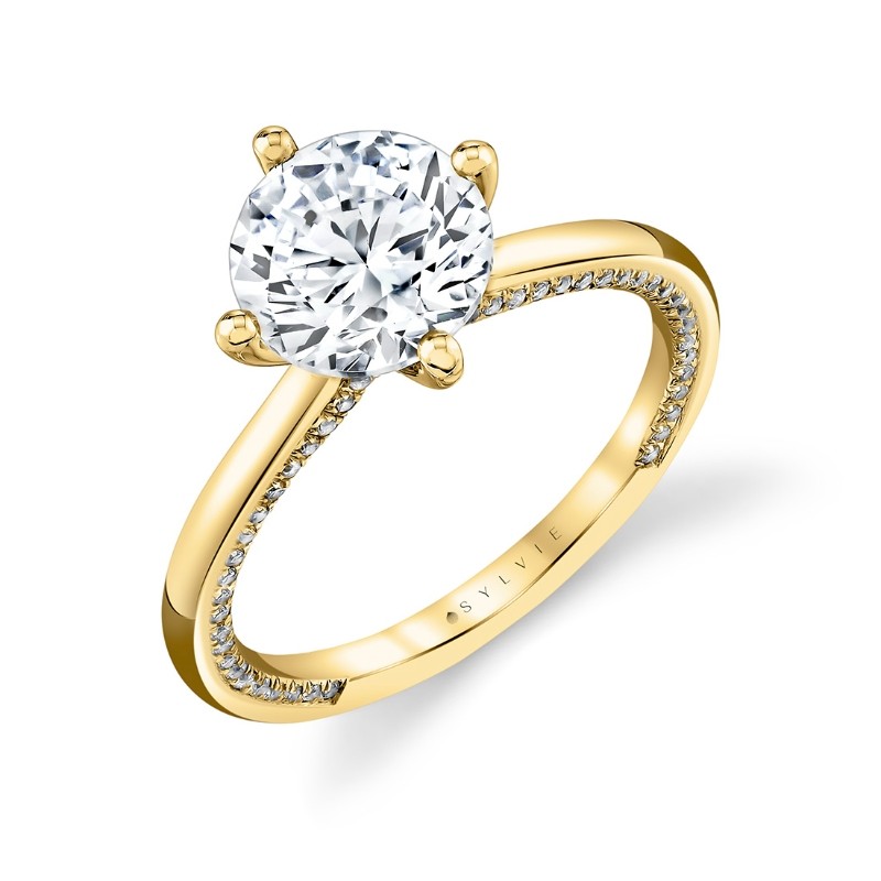 Iconelle Solitaire Compass Set Engagement Ring - Kate