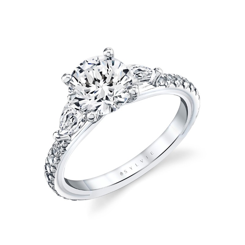 Iconelle Two Tone Three Stone Engagement Ring - Nora