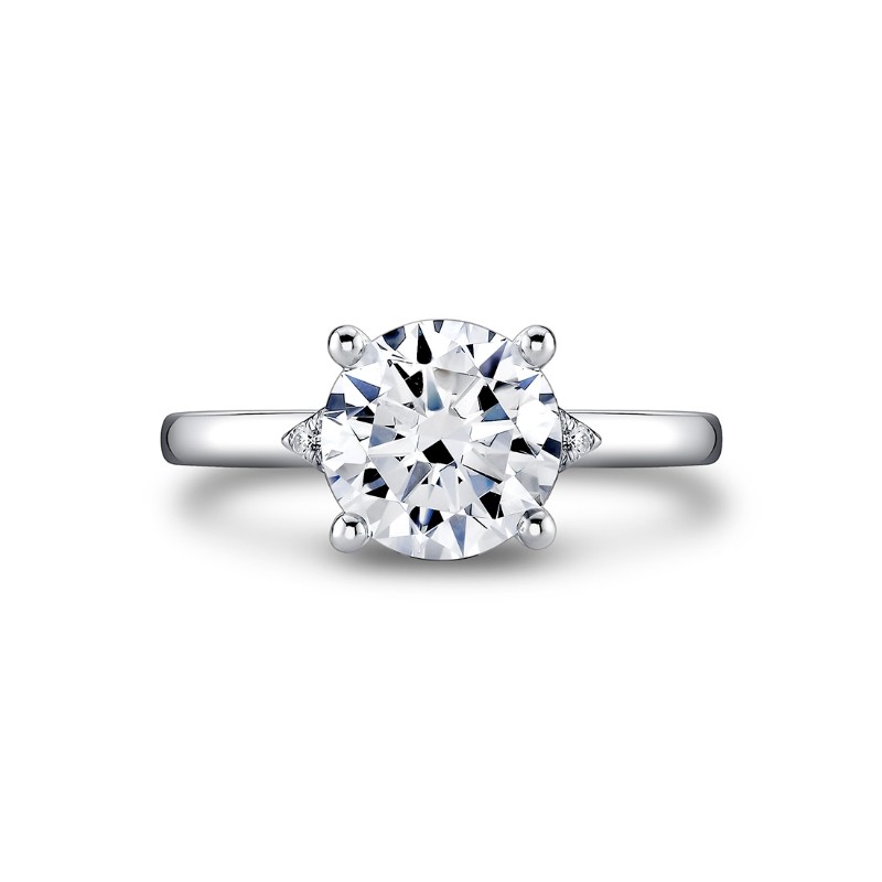 Iconelle Diamond Shell Tip Collar Two Tone Engagement Ring - Yvonne