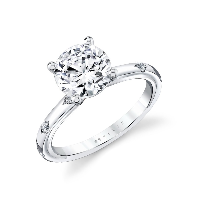 Iconelle Two Tone Shell Flush Set Engagement Ring - Anya