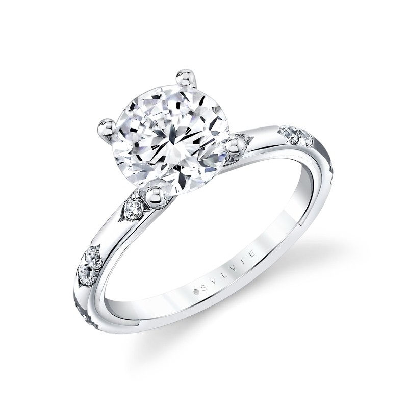 Iconelle Two Tone Shell Flush Set Engagement Ring - Indie