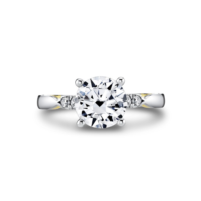 Iconelle Quarterway Pinch Two Tone Engagement Ring - Corinne
